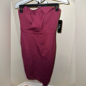 Lulu's Strapless Wine Dress